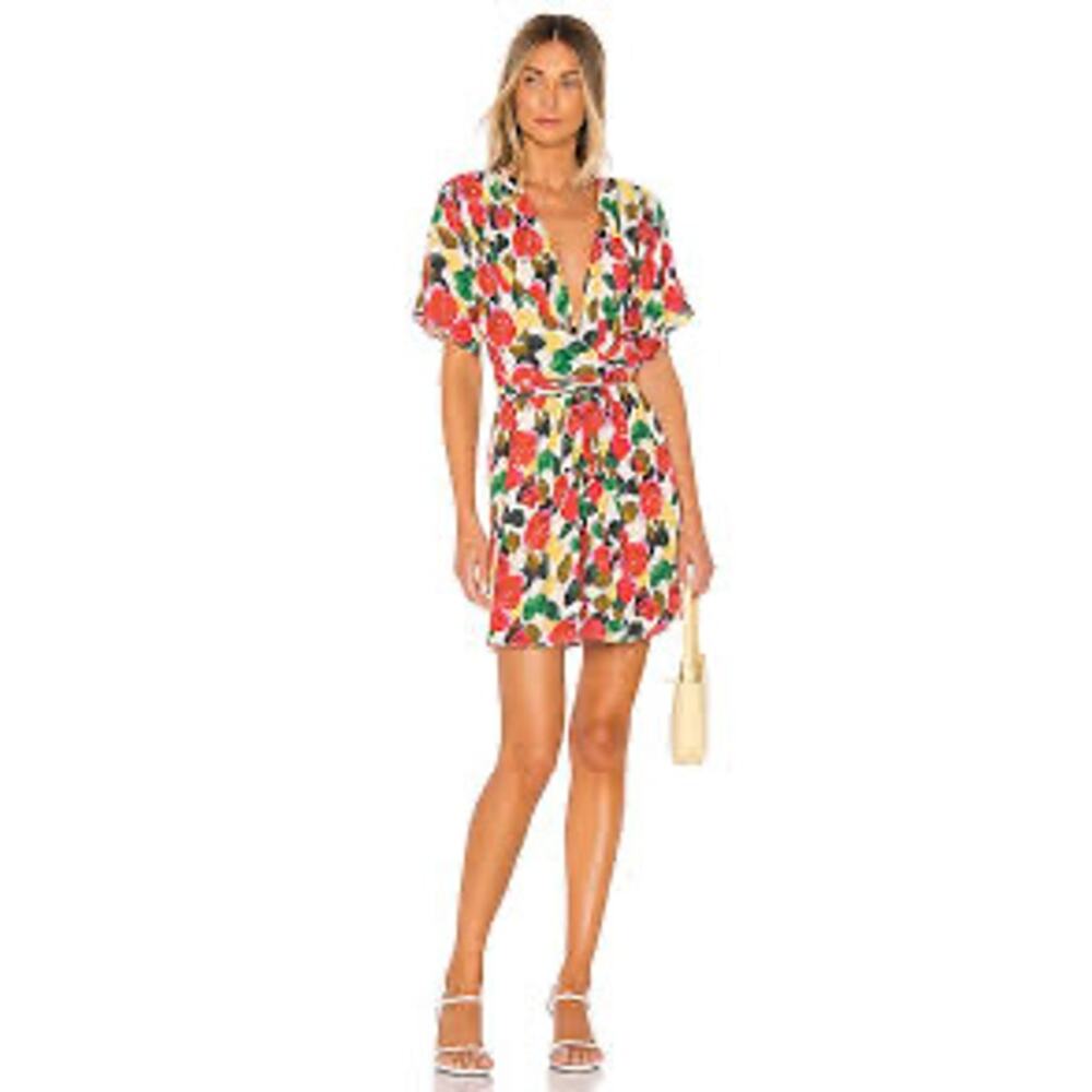 NWOT LACADEMIE Lg Ines Mini Dress in Watercolor Floral